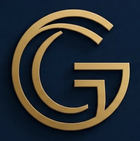 Goldenes G-Signet der Goldbek Consulting GmbH auf nachtblauem Grund